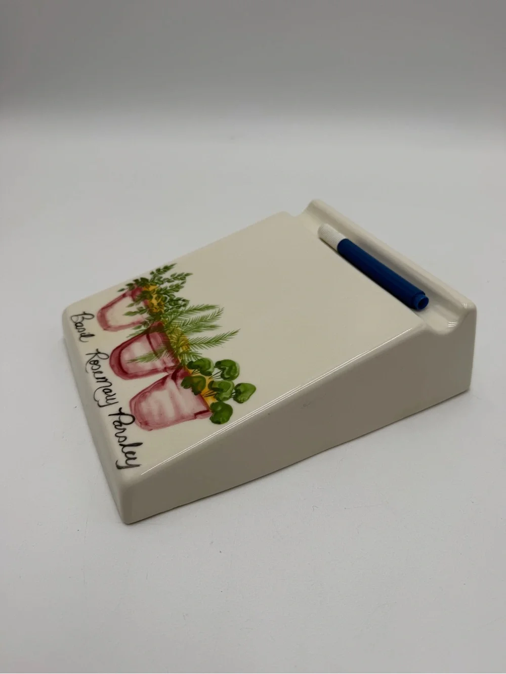 VTG Ceramic Dry Erase Message Board Clay Collections Herb Garden Plants Flowers